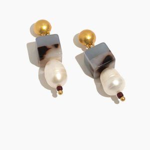 Never worn Madewell Colorblock Pearl Bead Earrings